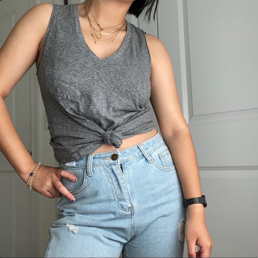 Madewell Grey V-Neck Tank